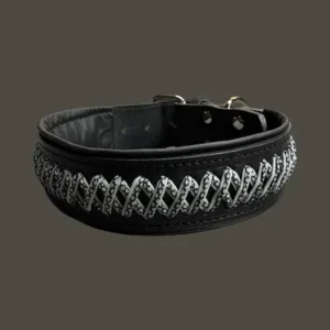 leren band met 2 kleuren vlecht